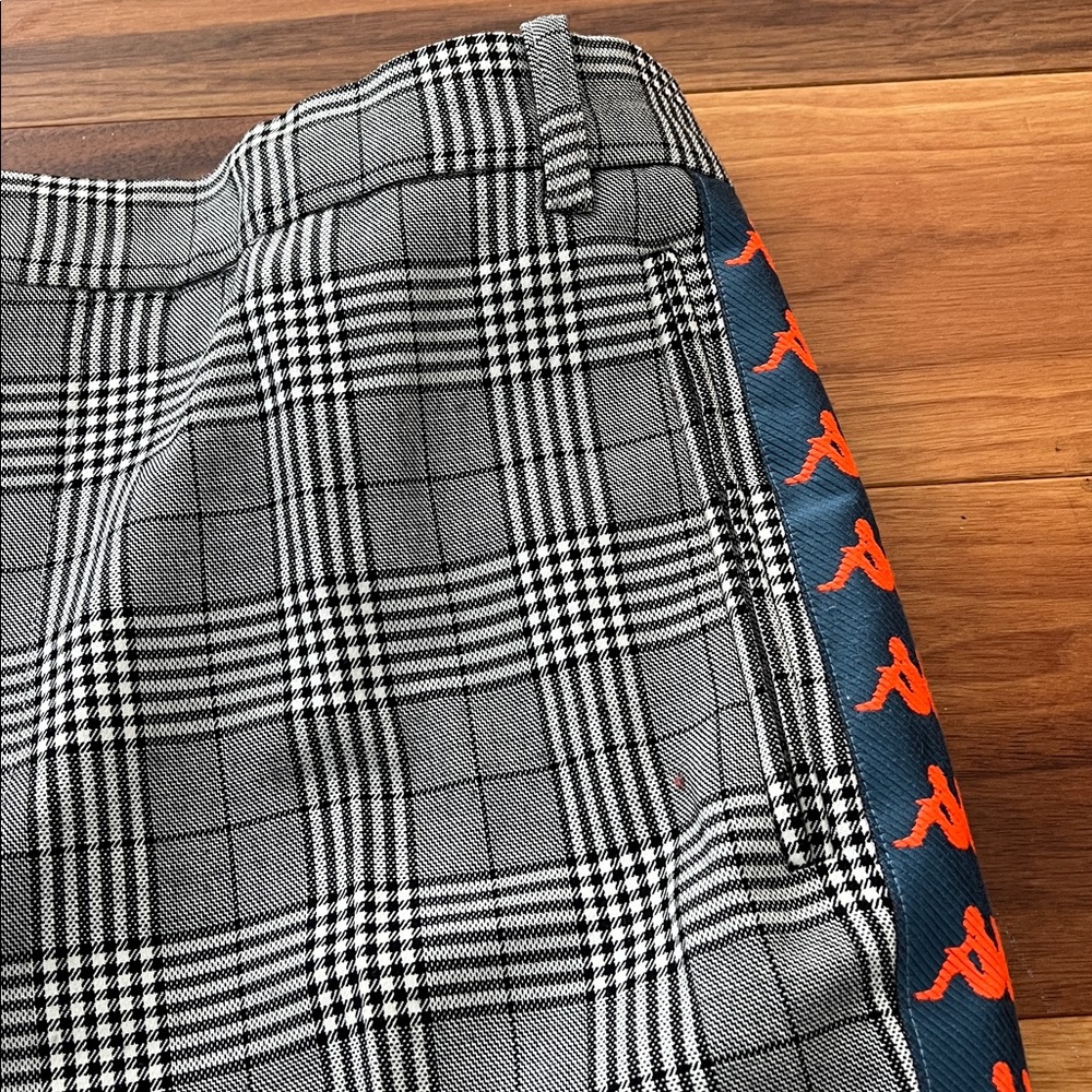 Fashion Connexion x Kappa Gray Plaid Wide-Leg Officer Pants Unisex - Picture 4 of 6